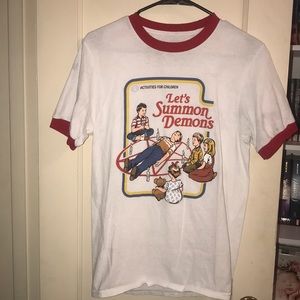 “Let’s Summon Demons” ringer t shirt. Oversized S